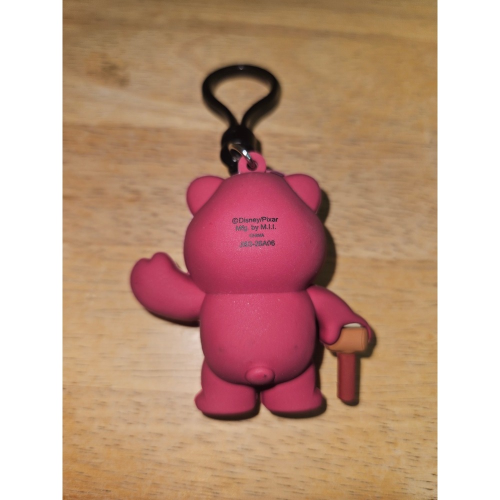 Disney Pixar Toy Story Lotso Huggin Bear 3D Foam Bag Clip Keychain Pink Magenta - Picture 2 of 2